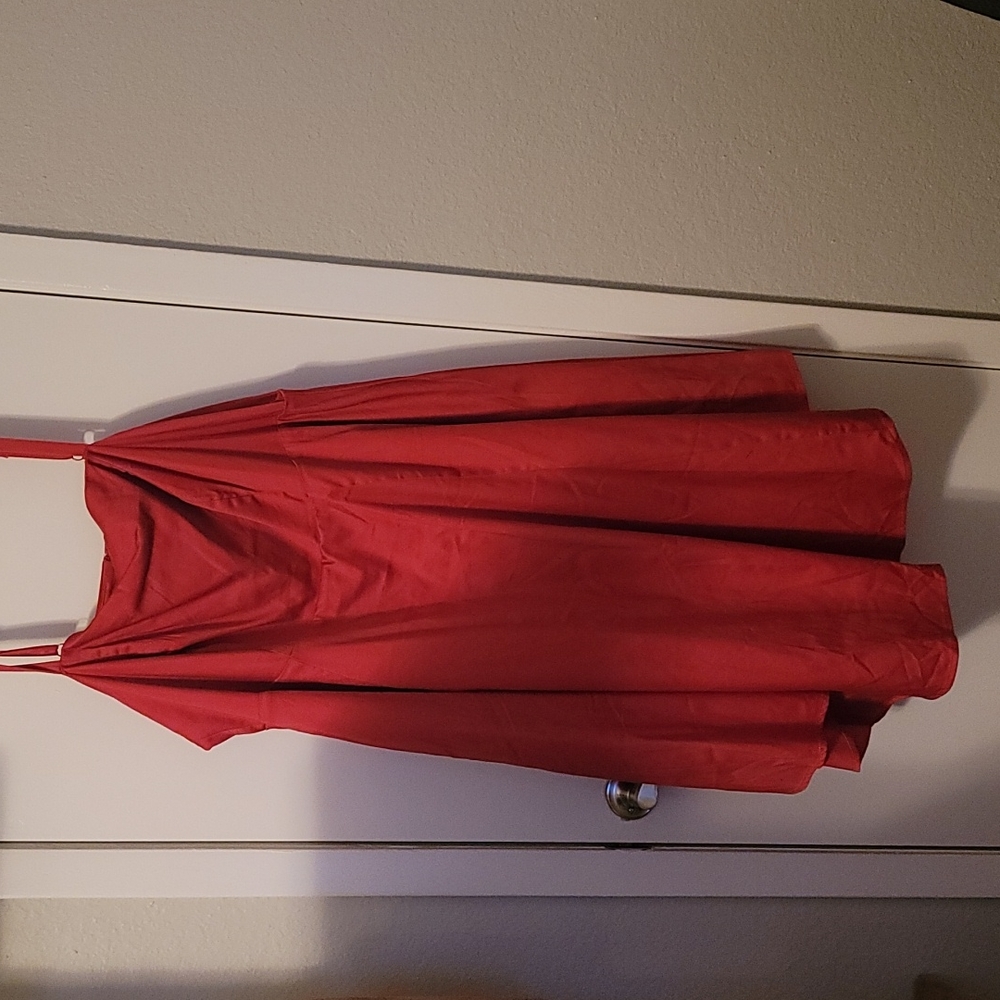 SPECIAL OCCASION RED SATEEN SKATER DRESS